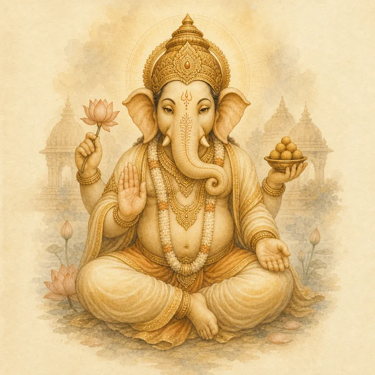 Traditional illustration of Lord Ganesha