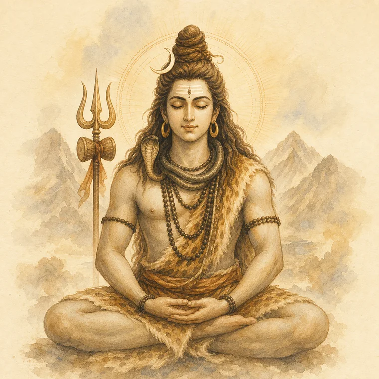 Lord Shiva in meditation