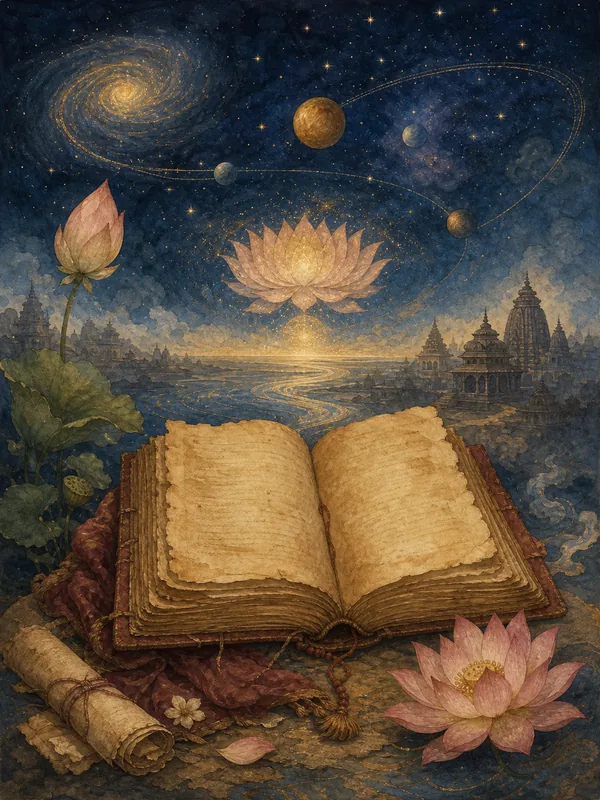 Purana cosmic manuscript illustration