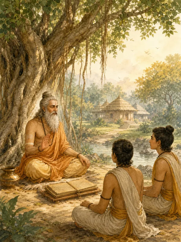 Sage teaching students illustration